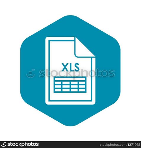 File XLS icon in simple style isolated on white background. Document type symbol. File XLS icon, simple style