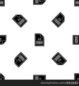 File XLS pattern repeat seamless in black color for any design. Vector geometric illustration. File XLS pattern seamless black