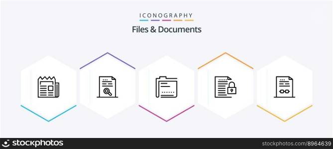 Files And Documents 25 Line icon pack including file. data. file. file. data
