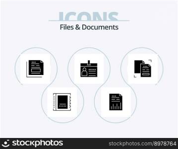 Files And Documents Glyph Icon Pack 5 Icon Design. document. badge. file. office. file