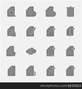 Files and documents silhouettes icons set. Files and documents silhouettes icons set vector graphic illustration