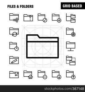 Files And Folders Line Icon Pack For Designers And Developers. Icons Of Connect, Folder, Network, Files, Edit, Folder, Pencil, Write, Vector