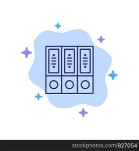 Files, Archive, Data, Database, Documents, Folders Blue Icon on Abstract Cloud Background