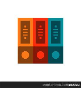 Files, Archive, Data, Database, Documents, Folders Flat Color Icon. Vector icon banner Template