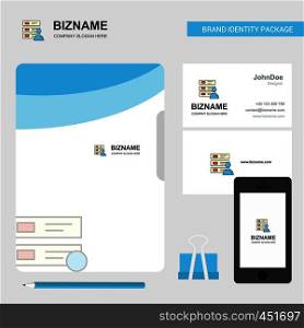 Files Business Logo, File Cover Visiting Card and Mobile App Design. Vector Illustration