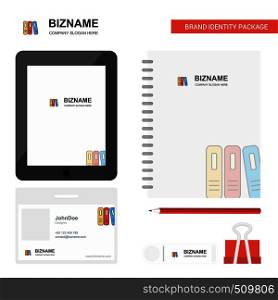 Files Business Logo, Tab App, Diary PVC Employee Card and USB Brand Stationary Package Design Vector Template
