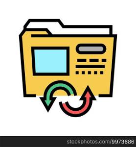 files converter color icon vector. files converter sign. isolated symbol illustration. files converter color icon vector illustration