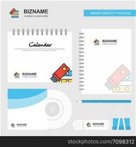 Files copy Logo, Calendar Template, CD Cover, Diary and USB Brand Stationary Package Design Vector Template