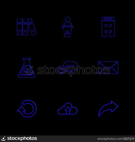 files , desk , police station , beaker , chat , message , reste , cloud, right ,icon, vector, design, flat, collection, style, creative, icons