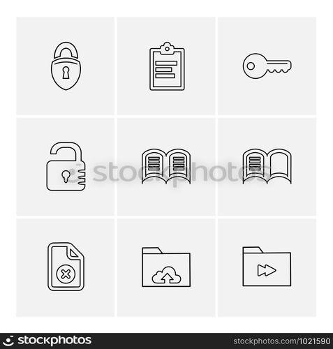 Files , document , clipboard ,write , lock , unlock , sim , globe , icon, vector, design, flat, collection, style, creative, icons ,