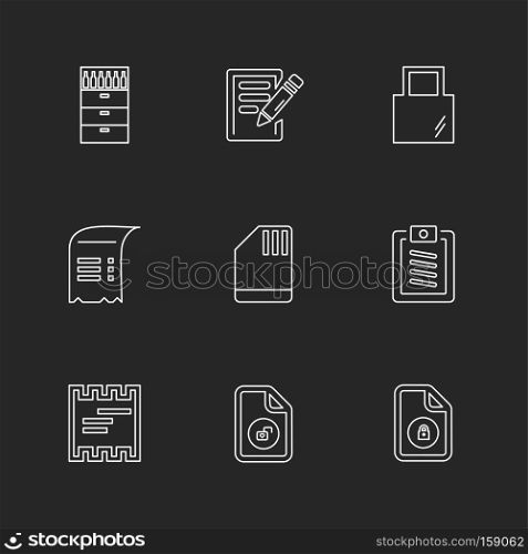 Files , document , clipboard ,write , lock , unlock , sim , globe , icon, vector, design,  flat,  collection, style, creative,  icons , 