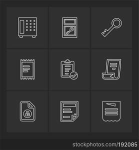 Files , document , clipboard ,write , lock , unlock , sim , globe , icon, vector, design,  flat,  collection, style, creative,  icons , 