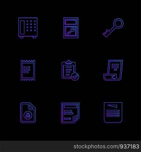 Files , document , clipboard ,write , lock , unlock , sim , globe , icon, vector, design, flat, collection, style, creative, icons ,
