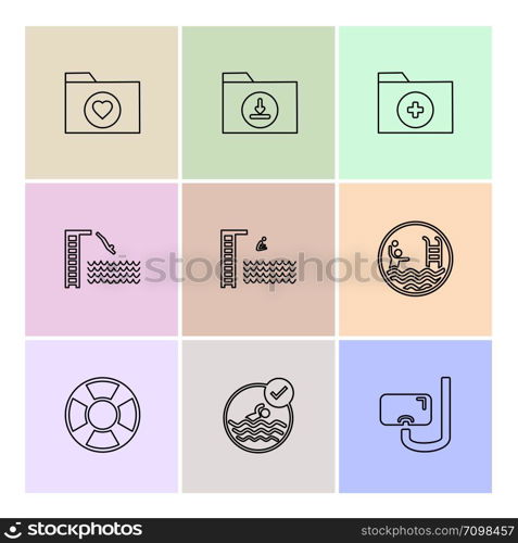 files , folders , globe , world , stars , icon, vector, design, flat, collection, style, creative, icons , heart ,