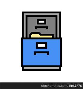 filing cabinet color icon vector. filing cabinet sign. isolated symbol illustration. filing cabinet color icon vector illustration