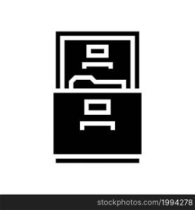 filing cabinet glyph icon vector. filing cabinet sign. isolated contour symbol black illustration. filing cabinet glyph icon vector illustration