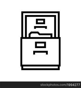 filing cabinet line icon vector. filing cabinet sign. isolated contour symbol black illustration. filing cabinet line icon vector illustration
