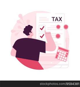Filing the taxes abstract concept vector illustration. File income tax return, gather paperwork, employer form, earnings statement documents, tax preparation online software abstract metaphor.. Filing the taxes abstract concept vector illustration.