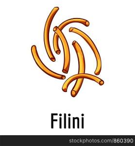 Filini pasta icon. Cartoon of filini pasta vector icon for web design isolated on white background. Filini pasta icon, cartoon style
