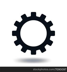 Fill Gear Icon. Settings symbol. Flat style. Vector illustration isolated on white background.