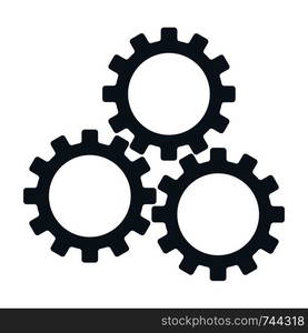 Fill Gear Icon. Teamwork symbol. Flat style. Vector illustration isolated on white background.