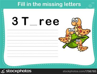 Fill in the missing letters,illustration, vector