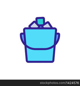 filled ice bucket icon vector. filled ice bucket sign. color symbol illustration. filled ice bucket icon vector outline illustration