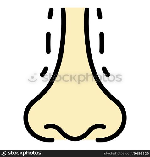 Filler rhinoplasty icon outline vector. Nose surgery. Facelift body color flat. Filler rhinoplasty icon vector flat