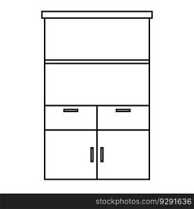 Filling cabinet icon. Line Art Style Design Isolated On White Background