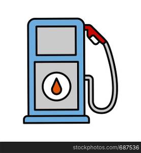 Filling station color icon. Petrol pump. Gasoline stand. Gas station. Isolated vector illustration. Filling station color icon