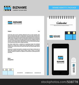 Film Business Letterhead, Calendar 2019 and Mobile app design vector template