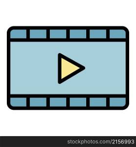 Film cinema frame icon. Outline film cinema frame vector icon color flat isolated. Film cinema frame icon color outline vector