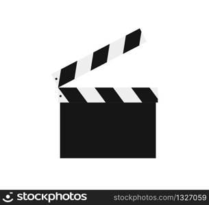 Film clapper board isolated on white background. Vector isolated illustration. Blank movie clapper. EPS 10