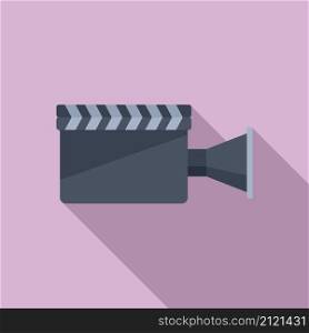 Film clapper icon flat vector. Movie board. Clapperboard cinema. Film clapper icon flat vector. Movie board