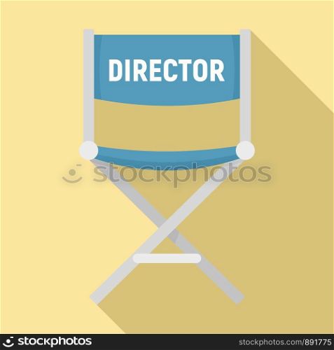 Film director chair icon. Flat illustration of film director chair vector icon for web design. Film director chair icon, flat style