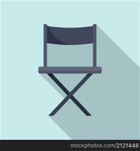 Film director chair icon flat vector. Cinema movie. Hollywood seat. Film director chair icon flat vector. Cinema movie
