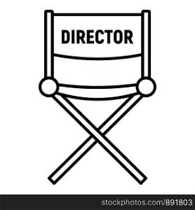 Film director chair icon. Outline film director chair vector icon for web design isolated on white background. Film director chair icon, outline style