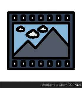 Film Frame Icon. Editable Bold Outline With Color Fill Design. Vector Illustration.