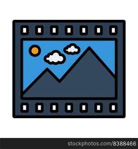 Film Frame Icon. Editable Bold Outline With Color Fill Design. Vector Illustration.