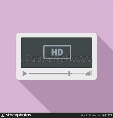 Film Hd playing icon. Flat illustration of film Hd playing vector icon for web design. Film Hd playing icon, flat style