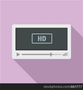 Film Hd playing icon. Flat illustration of film Hd playing vector icon for web design. Film Hd playing icon, flat style