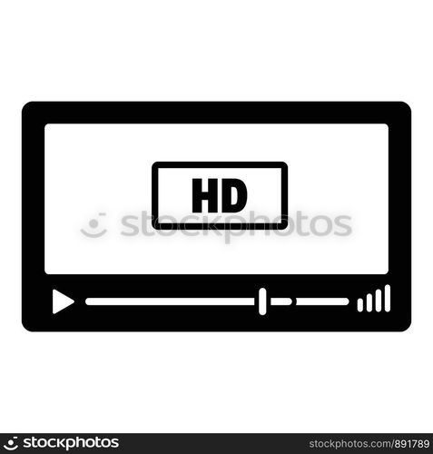 Film hd playing icon. Simple illustration of film hd playing vector icon for web design isolated on white background. Film hd playing icon, simple style