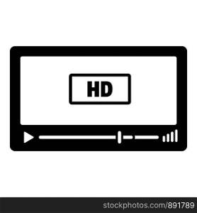 Film hd playing icon. Simple illustration of film hd playing vector icon for web design isolated on white background. Film hd playing icon, simple style