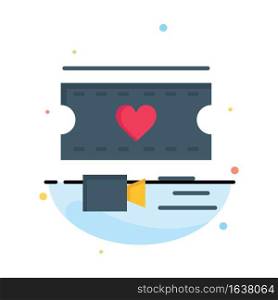 Film, Heart, Love, Wedding Abstract Flat Color Icon Template