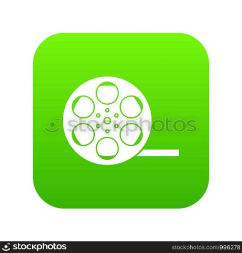 Film icon digital green for any design isolated on white vector illustration. Film icon digital green