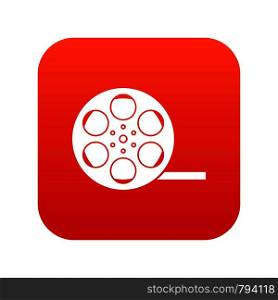 Film icon digital red for any design isolated on white vector illustration. Film icon digital red