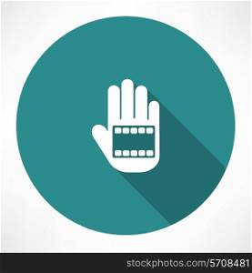 film in hand icon. Flat modern style vector illustration
