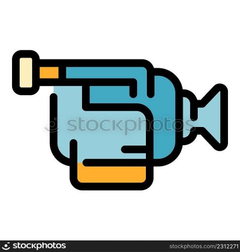 Film industry camera icon. Outline film industry camera vector icon color flat isolated. Film industry camera icon color outline vector