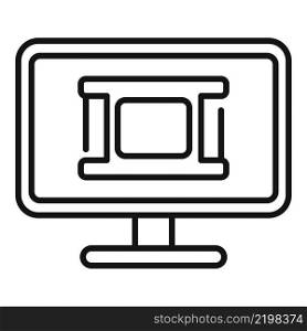Film monitor icon outline vector. Cinema video. Movie frame. Film monitor icon outline vector. Cinema video