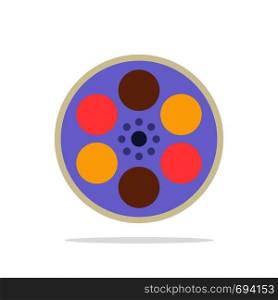 Film, Movie, Reel, Tank, Tape Abstract Circle Background Flat color Icon